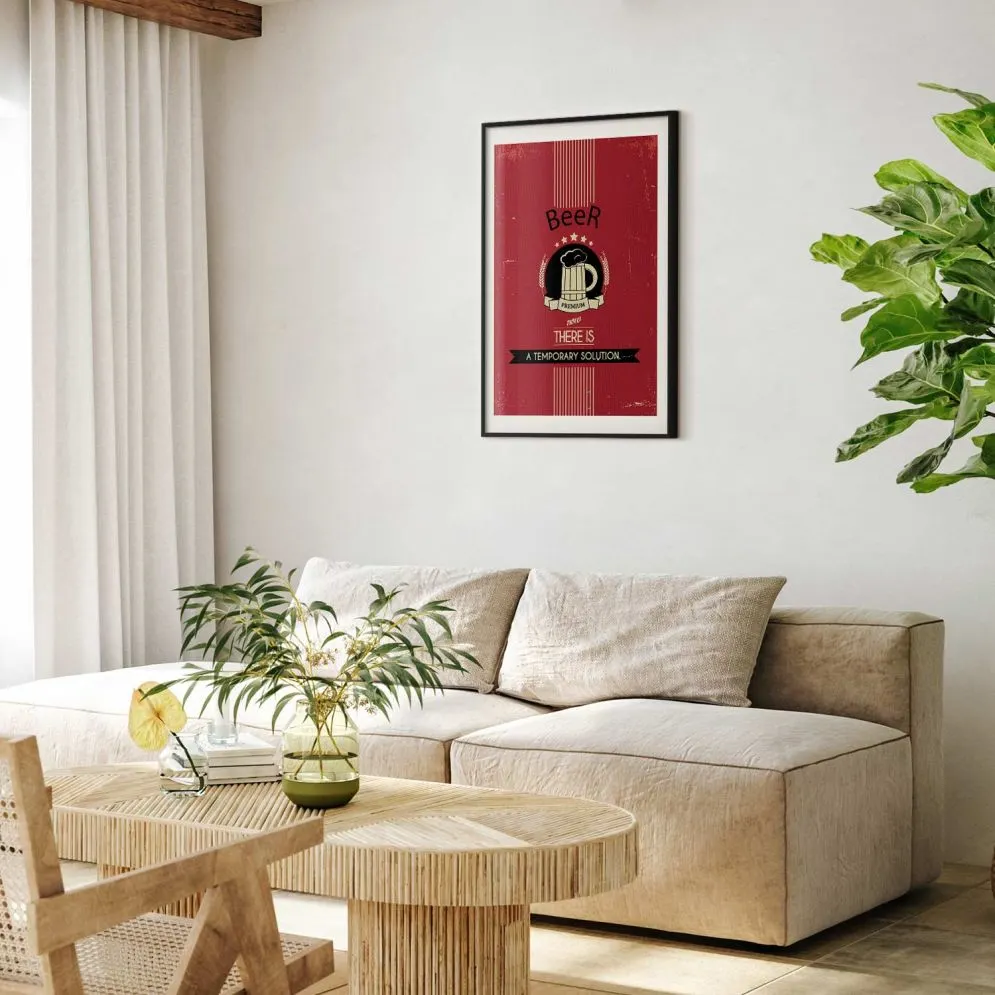 Plakat Premium Beer 21x30 cm z ramą czarną z marginesem | MIRAT.