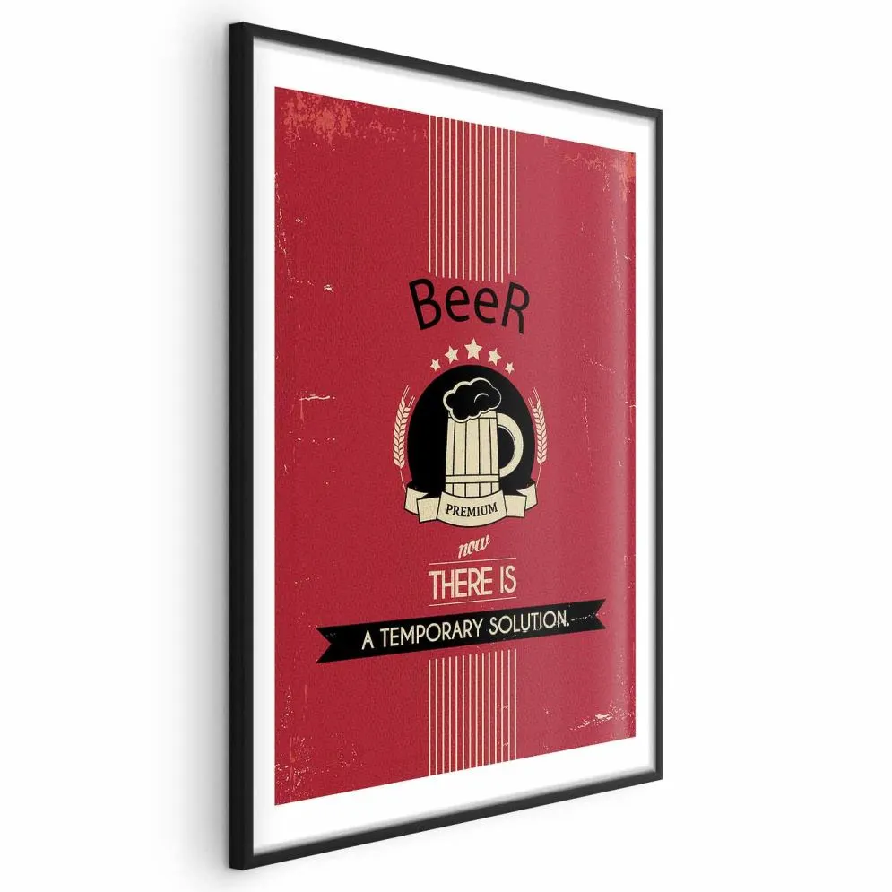 Plakat Premium Beer 21x30 cm z ramą czarną z marginesem | MIRAT.
