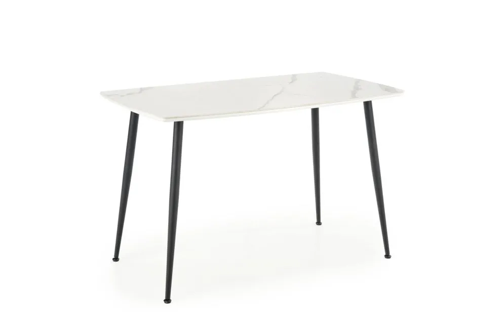 Stół MARCO 120x70 biały marmur/czarny do jadalni | MIRAT. styl GLAMOUR, LOFT