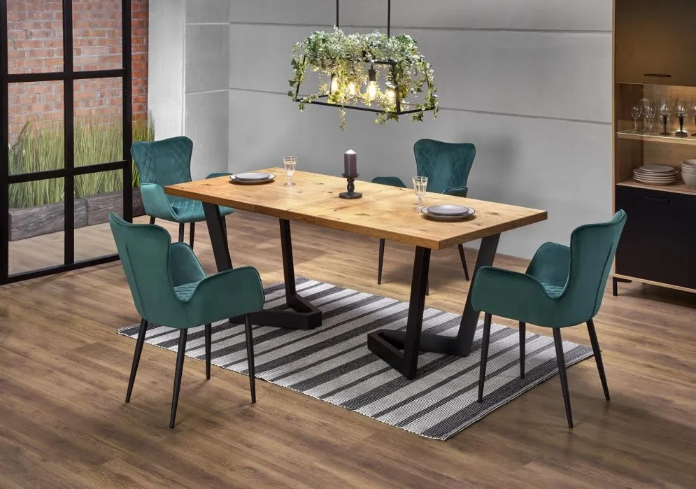 Stół rozkładany MASSIVE 160(250)x90 dąb do jadalni | MIRAT. styl LOFT