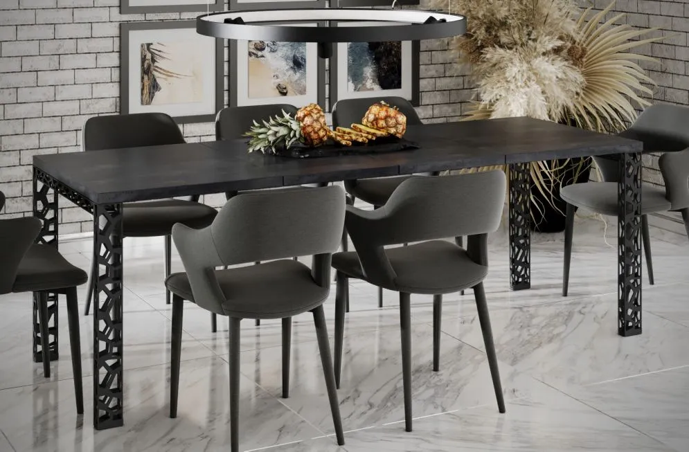 Stół rozkładany MATIO 80(215)x80 beton ciemny kwadratowy I sklep meblowy MIRAT. styl LOFT