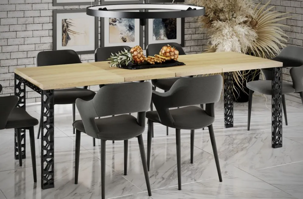 Stół rozkładany MATIO 130(265)x80 dąb natura do loftowej jadalni I sklep meblowy MIRAT. styl LOFT