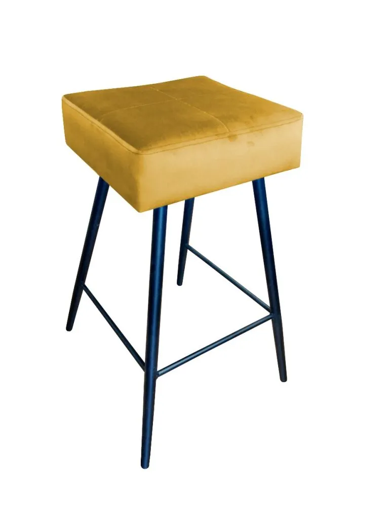 Hoker OLIMP VELVET musztardowy/curry tapicerowany aksamitem | MIRAT. w stylu GLAMOUR, LOFT kolekcja