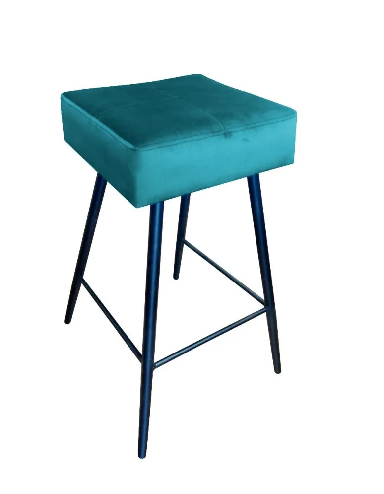 Hoker OLIMP VELVET morski na metalowych nogach | MIRAT. w stylu GLAMOUR, LOFT kolekcja