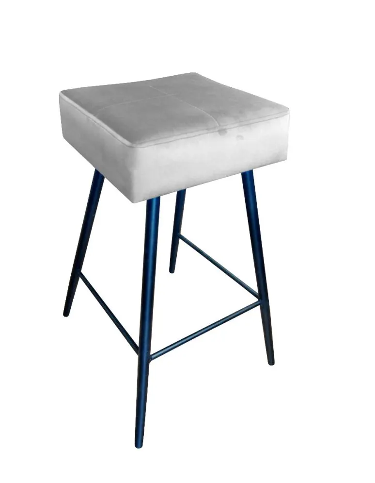 Hoker OLIMP VELVET jasno szary na czarnych metalowych nogach | MIRAT. w stylu GLAMOUR, LOFT kolekcja
