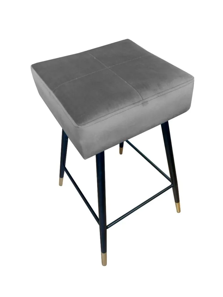 Hoker OLIMP VELVET GOLD szary tapicerowany aksamitem do kuchni | MIRAT. w stylu GLAMOUR kolekcja