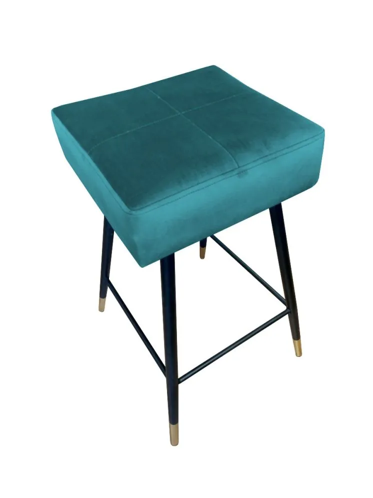 Hoker OLIMP VELVET GOLD morski na metalowych nogach | MIRAT. w stylu GLAMOUR kolekcja