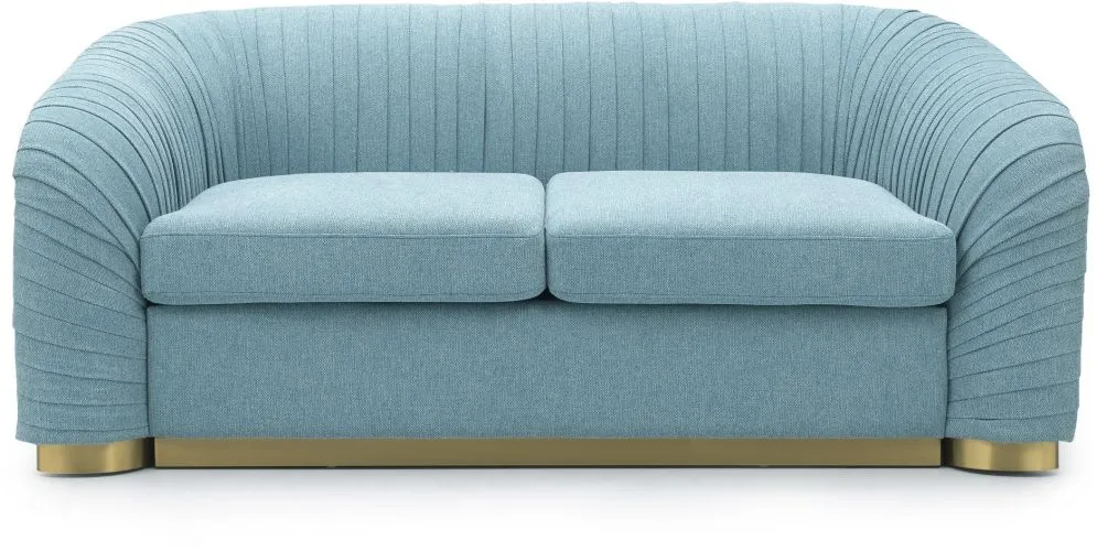 Sofa dwuosobowa MELVA 2 niebieska nierozkładana | MIRAT. styl GLAMOUR