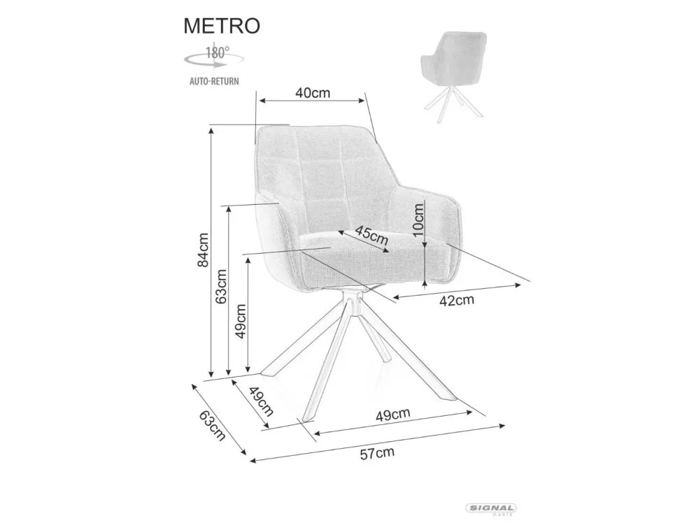 Krzesło tapicerowane METRO BJORN granatowe obracane na metalowych nogach I sklep meblowy MIRAT.