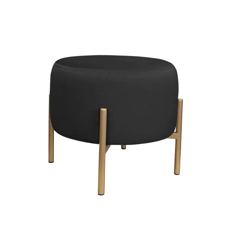 Pufa WILFRED MG VELVET czarna/złota na nóżkach| MIRAT. styl GLAMOUR