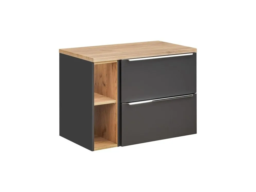 Nablatowa szafka pod umywalkę CAPRI 820 + CAPRI 810 czarna mat wisząca | MIRAT. w stylu kolekcja CAPRI
