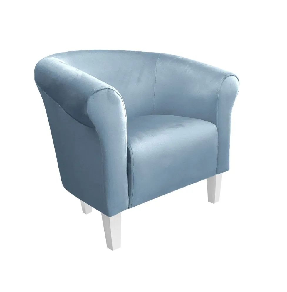Fotel DRAWA 1 BL VELVET szary wypoczynkowy | MIRAT. w stylu GLAMOUR kolekcja