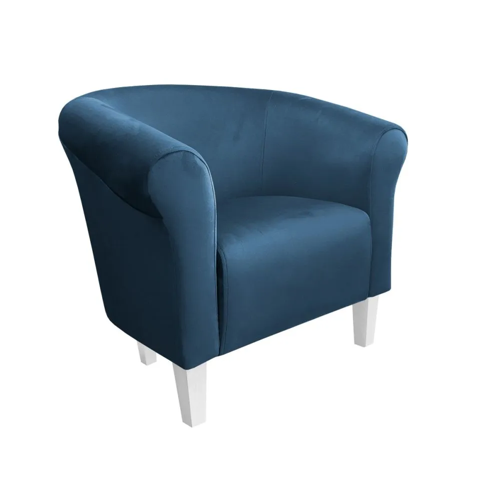 Fotel DRAWA 1 BL VELVET ciemno niebieski wypoczynkowy do salonu | MIRAT. w stylu GLAMOUR kolekcja