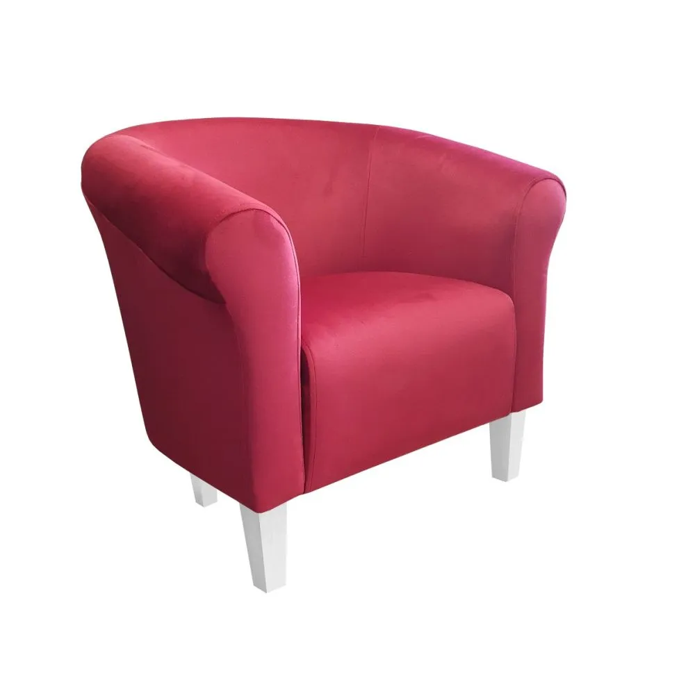 Fotel DRAWA 1 BL VELVET czerwony tapicerowany wypoczynkowy | MIRAT. w stylu GLAMOUR kolekcja