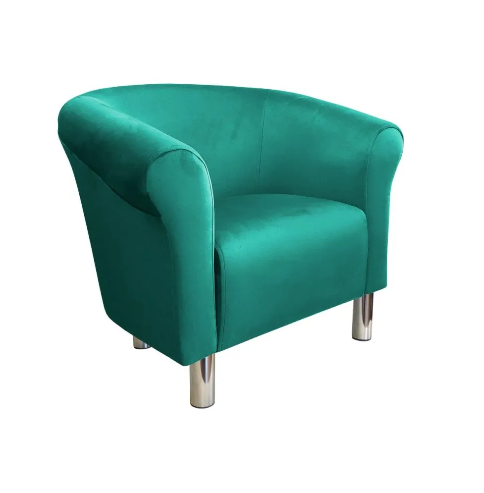 Fotel DRAWA 1 BL VELVET morski nowoczesny wypoczynkowy | MIRAT. w stylu GLAMOUR kolekcja