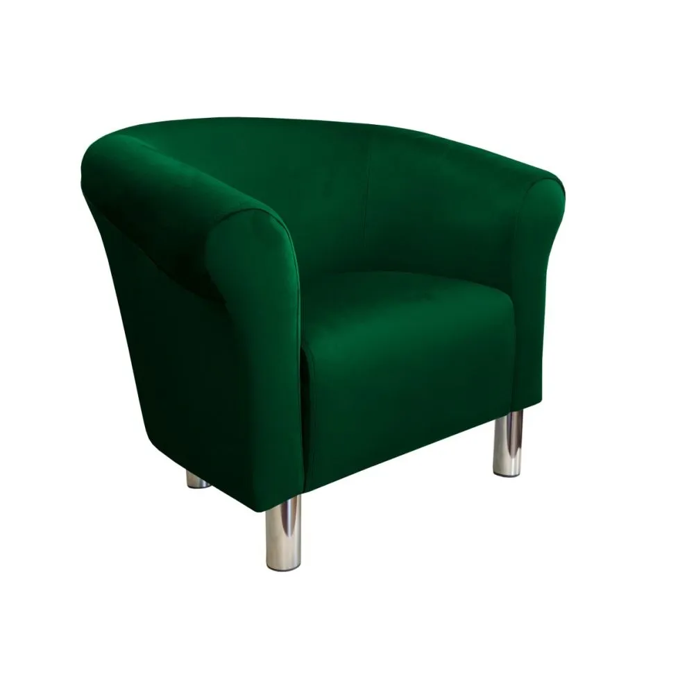 Fotel DRAWA 1 BL VELVET zielony wypoczynkowy | MIRAT. w stylu GLAMOUR kolekcja
