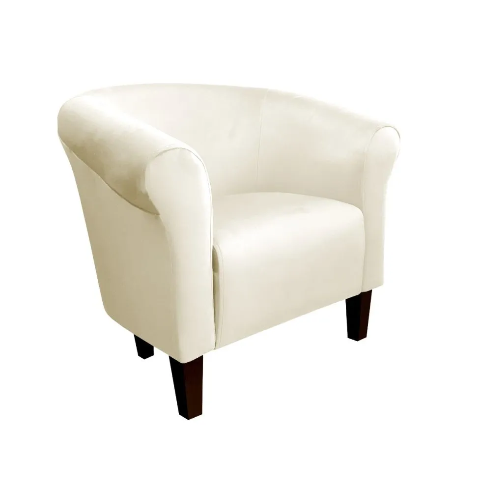 Fotel DRAWA 1 BL VELVET ecru wypoczynkowy tapicerowany | MIRAT. w stylu GLAMOUR kolekcja