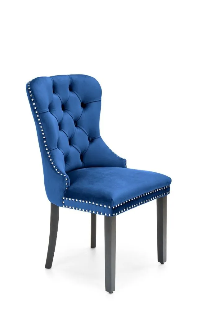 Krzesło MIYA VELVET granatowe pikowane z kołatką | MIRAT. styl GLAMOUR