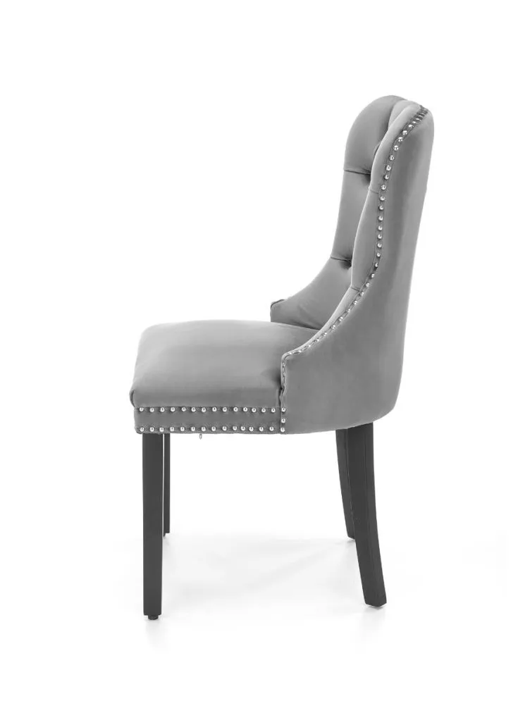 Krzesło MIYA VELVET szare pikowane z kołatką | MIRAT. styl GLAMOUR