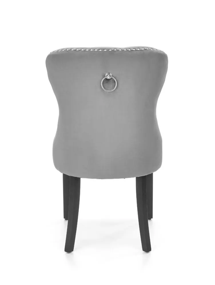 Krzesło MIYA VELVET szare pikowane z kołatką | MIRAT. styl GLAMOUR