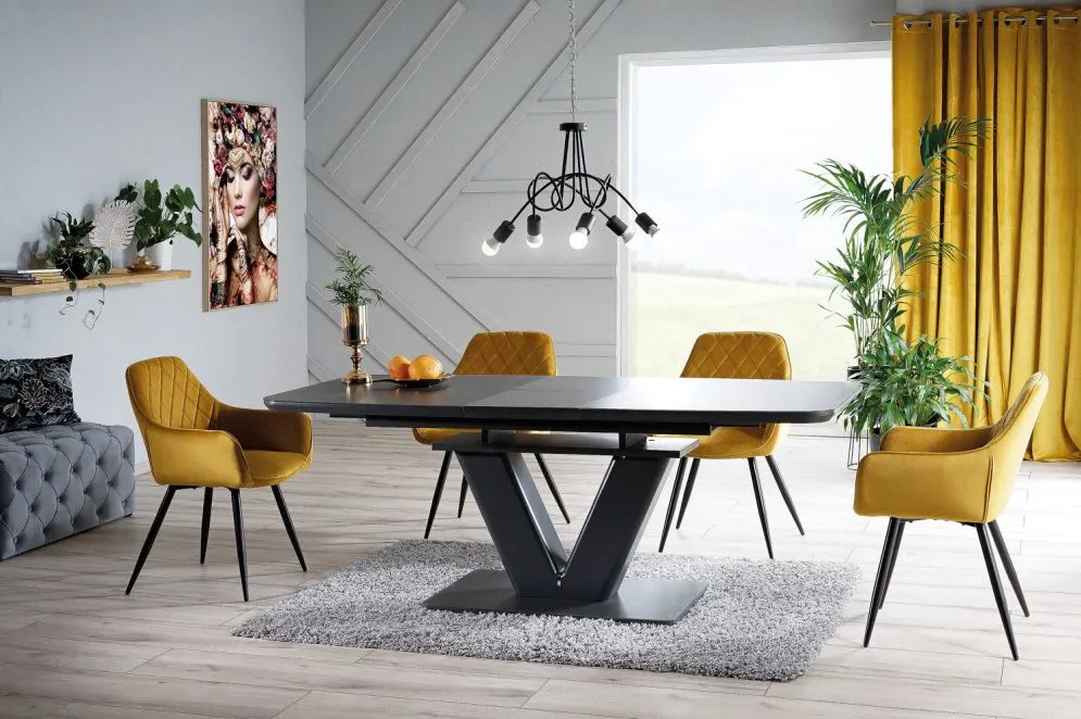 Krzesło LINEA VELVET curry welurowe pikowane | MIRAT. styl GLAMOUR, LOFT