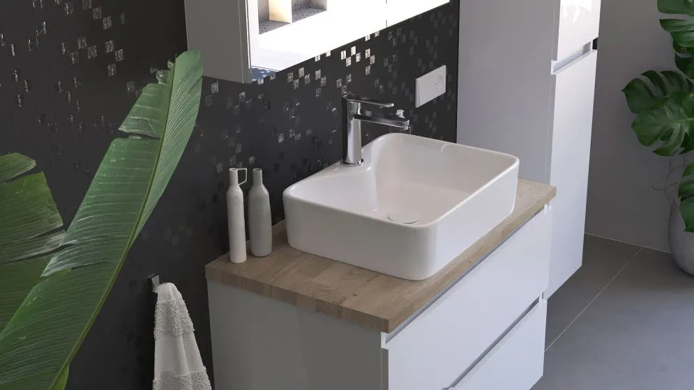 Blat łazienkowy dębowy 50 cm z litego drewna | MIRAT