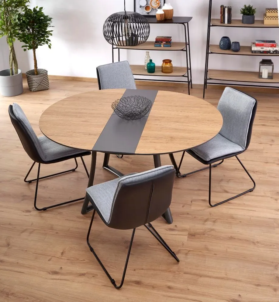 Stół rozkładany MORETTI dąb złoty/antracyt | MIRAT. styl LOFT