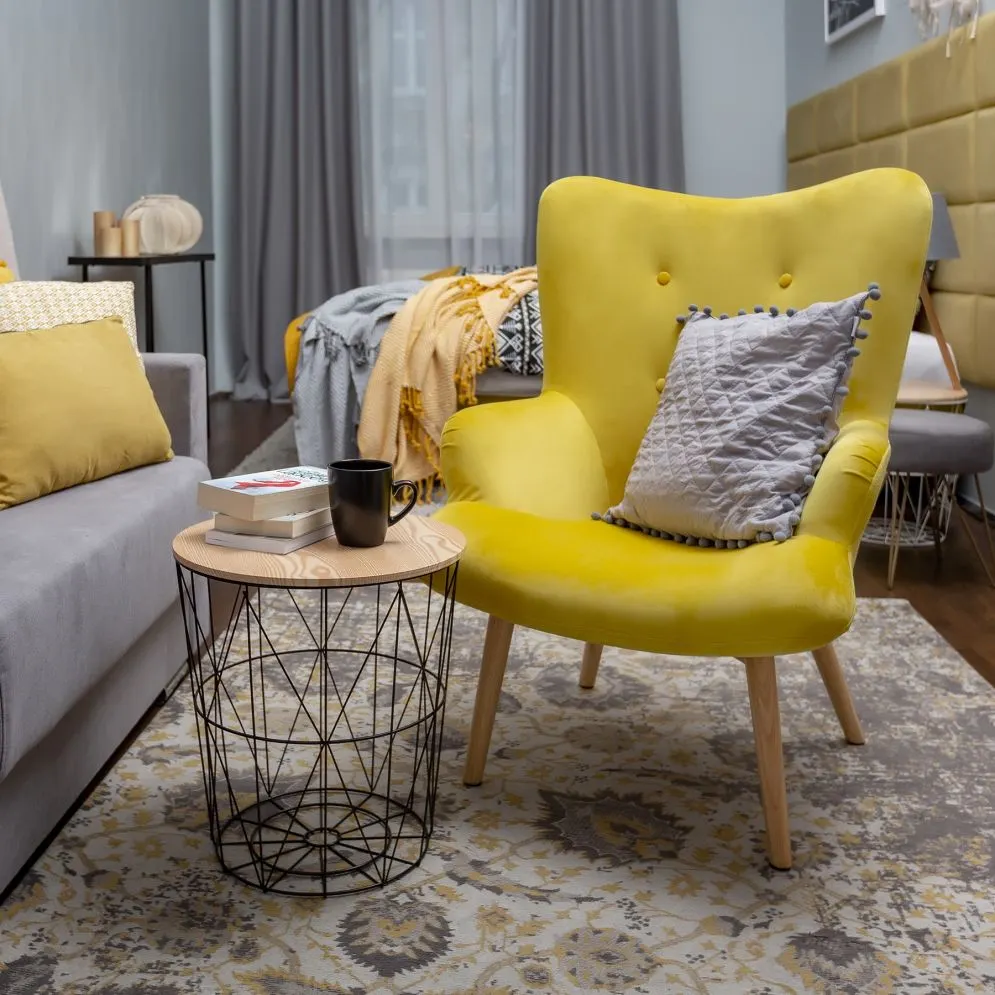 Fotel tapicerowany MOSS VELVET do salonu zielony | MIRAT styl SKANDYNAWSKI, VINTAGE