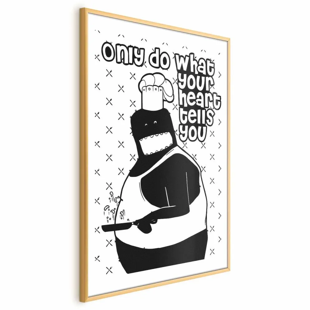 Plakat Motto 29,7x42 cm z ramą złotą z marginesem | MIRAT.