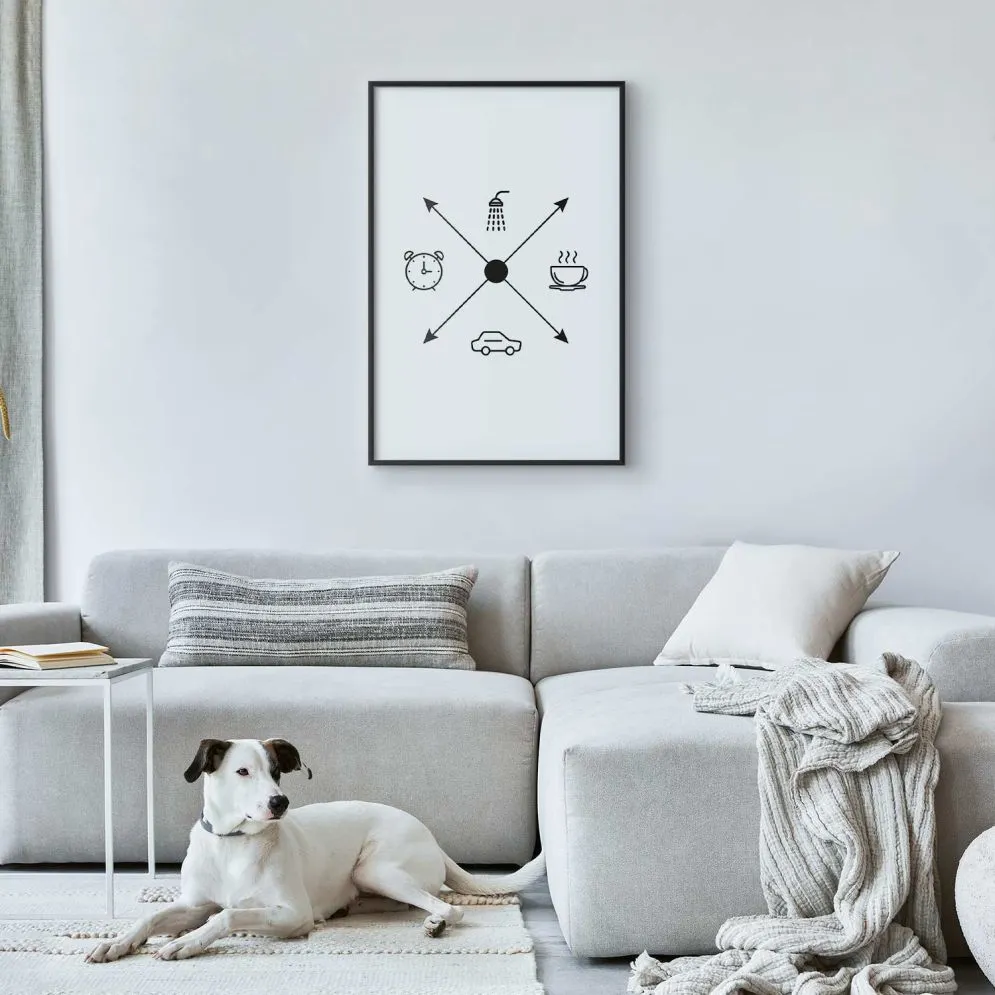 Plakat Harmonogram dnia 21x30 cm z ramą czarną z marginesem | MIRAT.
