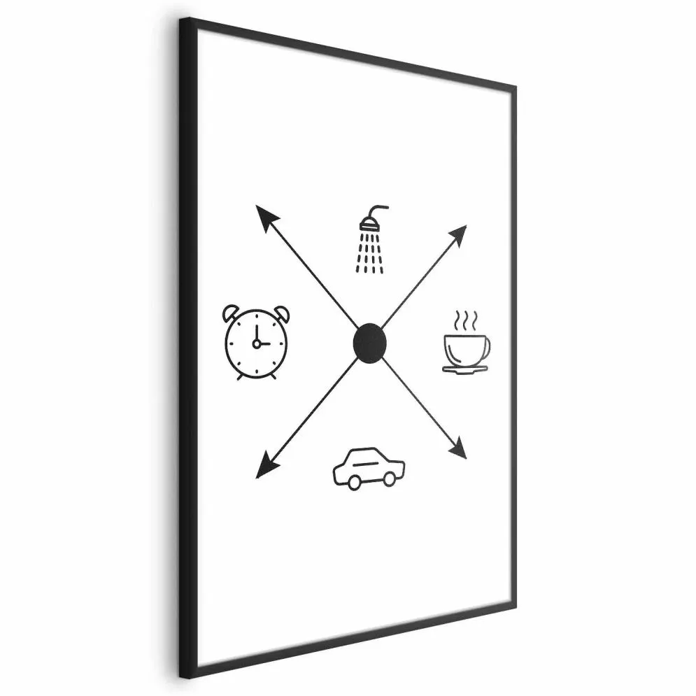 Plakat Harmonogram dnia 60x90 cm z ramą czarną bez marginesu | MIRAT.