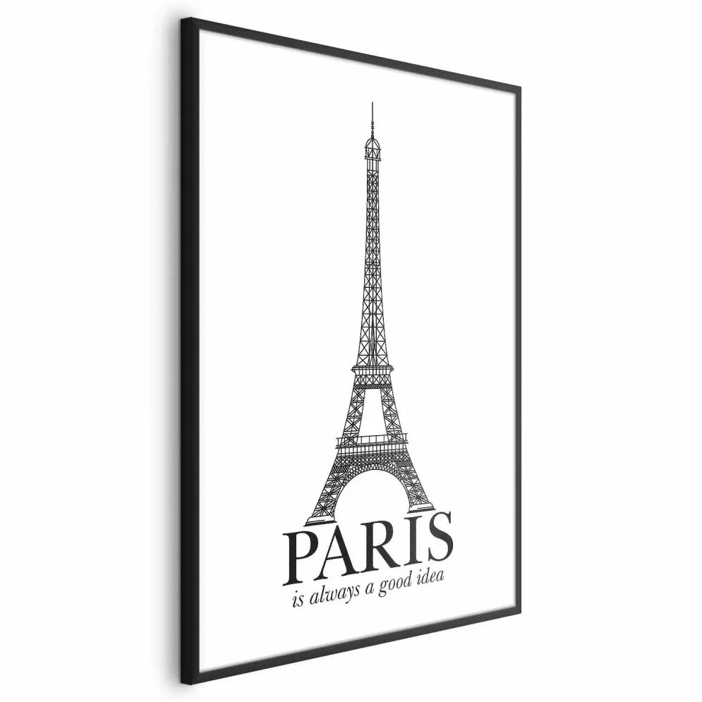 Plakat Paris 21x30 cm z ramą czarną bez marginesu | MIRAT.