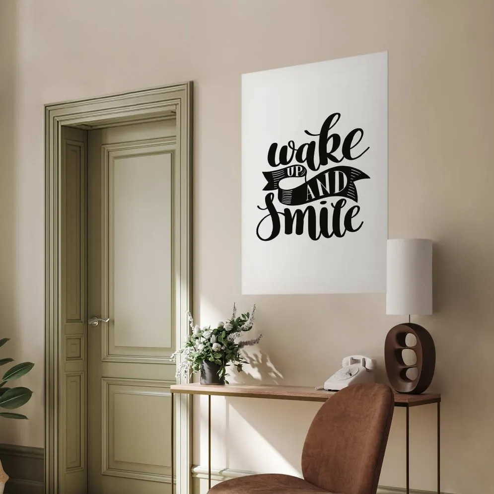 Plakat Wake up and smile 60x90 cm bez ramy z marginesem | MIRAT.