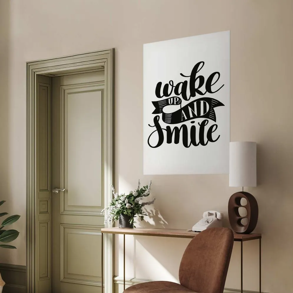 Plakat Wake up and smile 29,7x42 cm bez ramy bez marginesu | MIRAT.