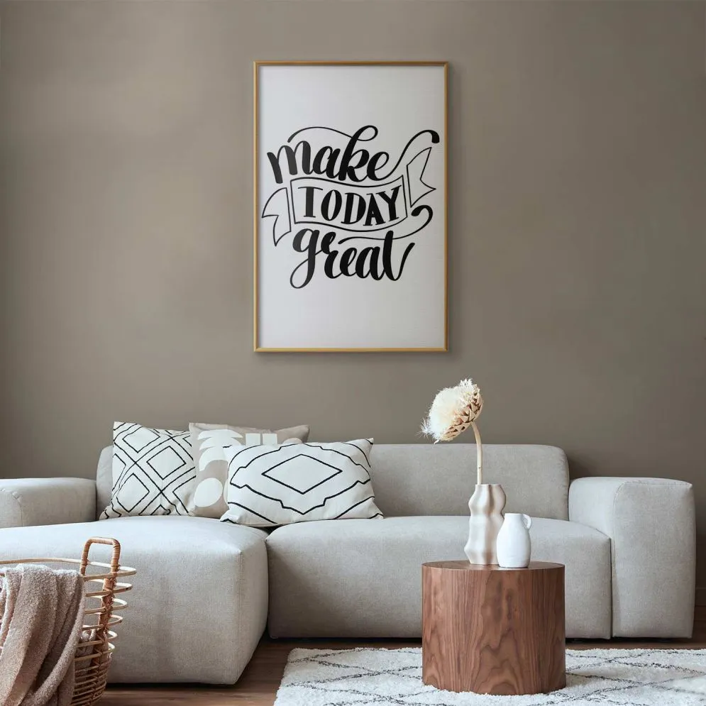 Plakat Make today great 29,7x42 cm z ramą złotą bez marginesu | MIRAT.