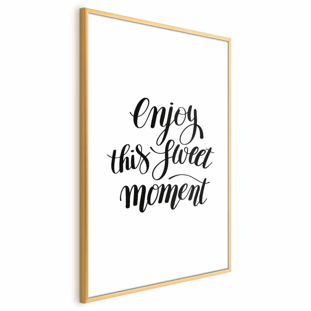 Plakat Enjoy 21x30 cm z ramą złotą z marginesem | MIRAT.