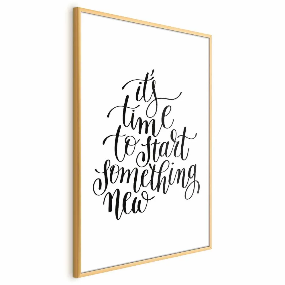 Plakat Something new 29,7x42 cm z ramą złotą bez marginesu | MIRAT.