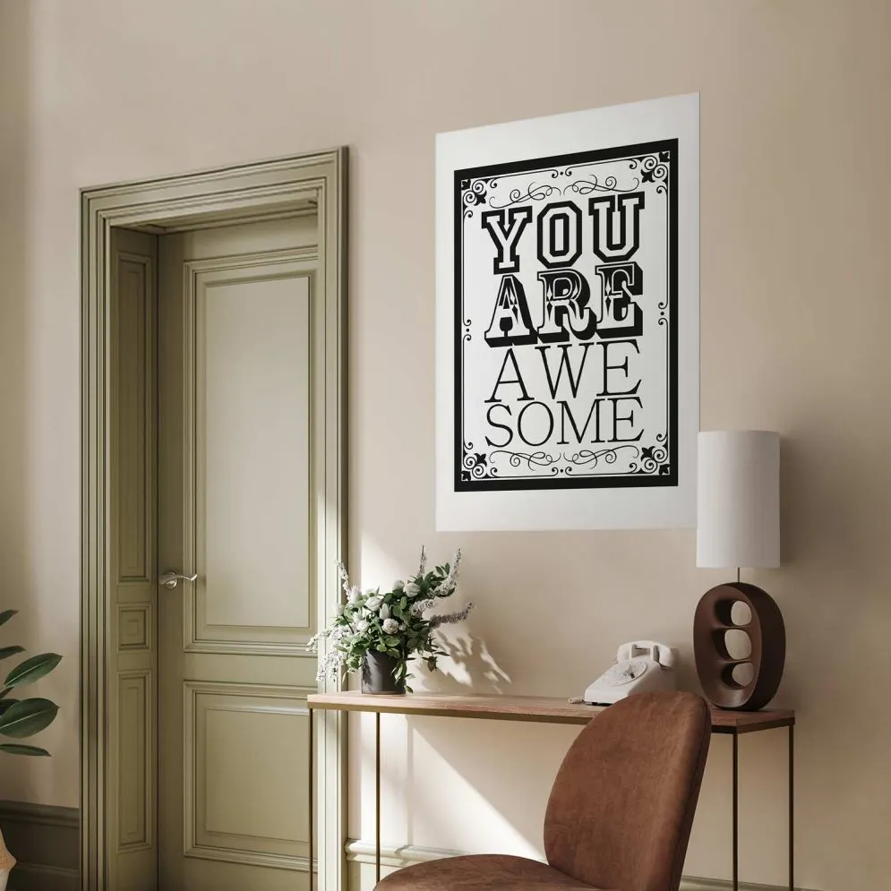 Plakat You are awesome 21x30 cm bez ramy bez marginesu | MIRAT.
