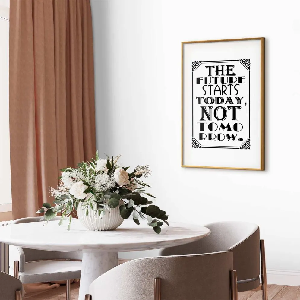 Plakat Future 60x90 cm z ramą złotą z marginesem | MIRAT.
