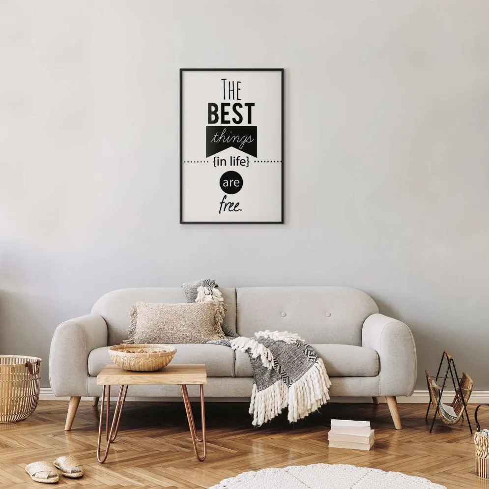 Plakat Best things in life 21x30 cm z ramą czarną bez marginesu | MIRAT.