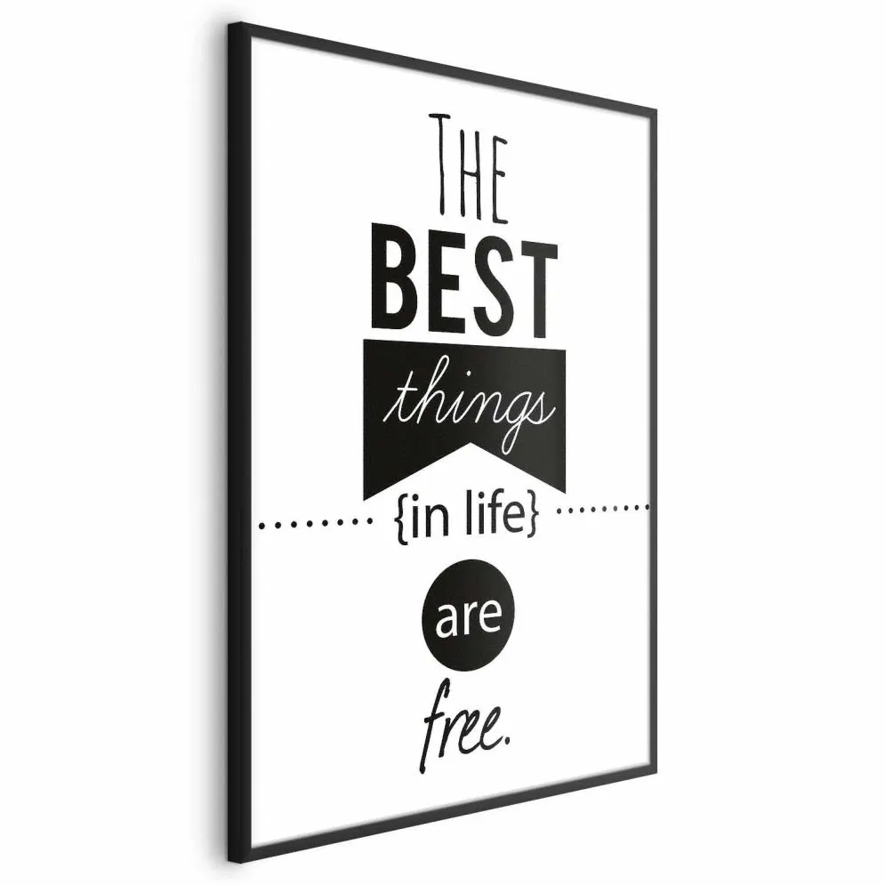 Plakat Best things in life 21x30 cm z ramą czarną bez marginesu | MIRAT.