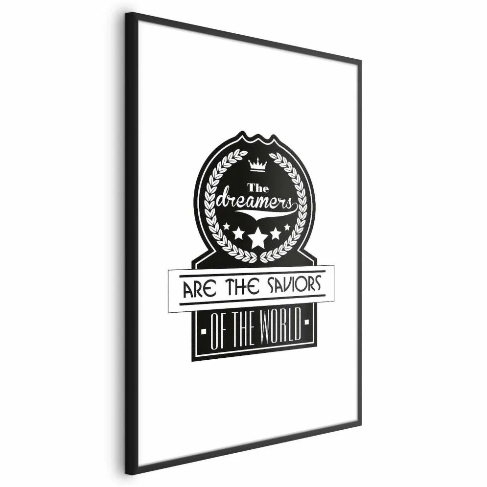 Plakat Dreamers 21x30 cm z ramą czarną z marginesem | MIRAT.
