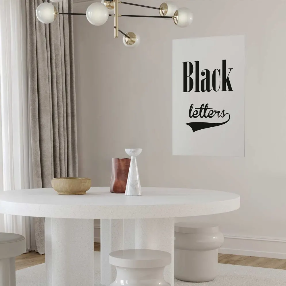 Plakat Black letters 60x90 cm bez ramy z marginesem | MIRAT.