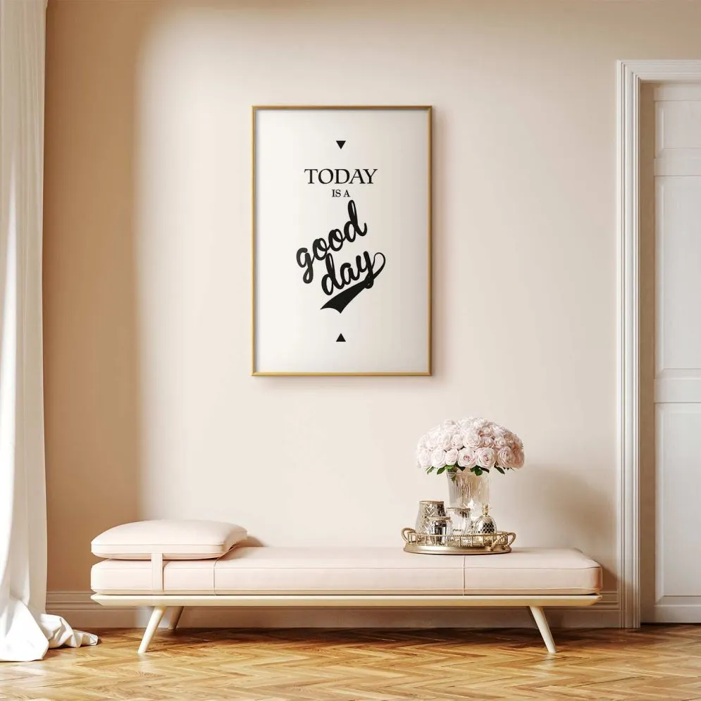 Plakat Today 21x30 cm z ramą złotą z marginesem | MIRAT.