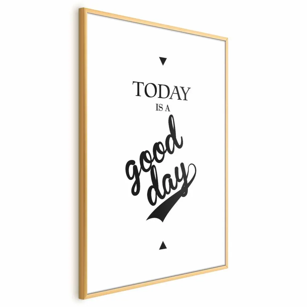 Plakat Today 21x30 cm z ramą złotą z marginesem | MIRAT.