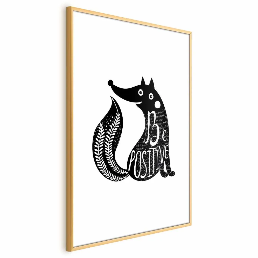 Plakat Białe linie 21x30 cm z ramą złotą bez marginesu | MIRAT.