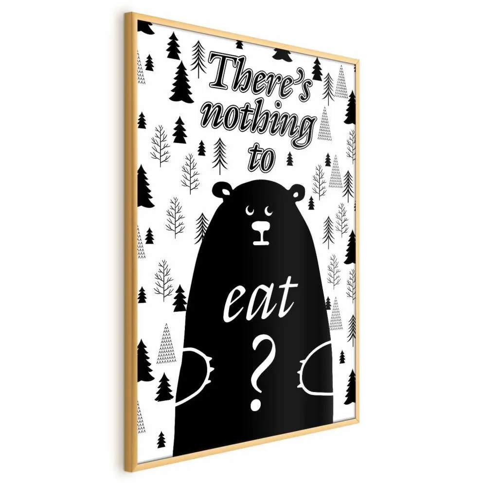 Plakat Nothing to eat 21x30 cm z ramą złotą bez marginesu | MIRAT.