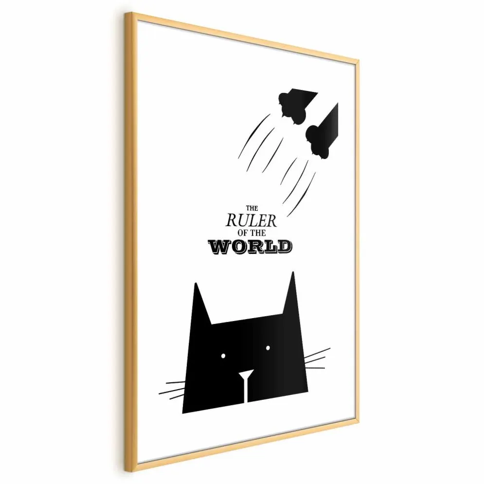 Plakat Król świata 40x60 cm z ramą złotą z marginesem | MIRAT.