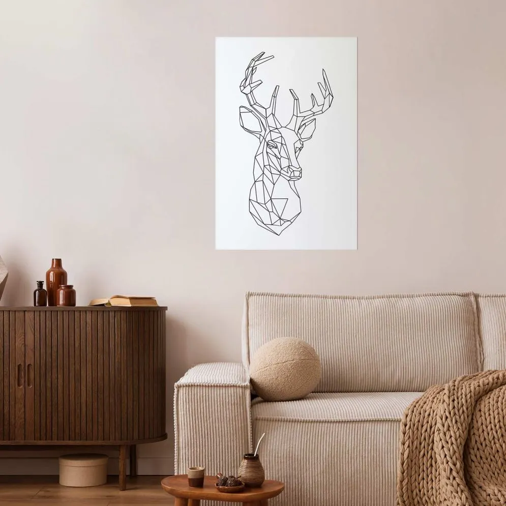Plakat Geometryczny jeleń 29,7x42 cm bez ramy bez marginesu | MIRAT.
