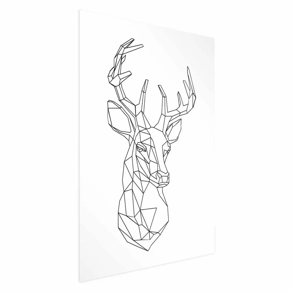 Plakat Geometryczny jeleń 29,7x42 cm bez ramy bez marginesu | MIRAT.